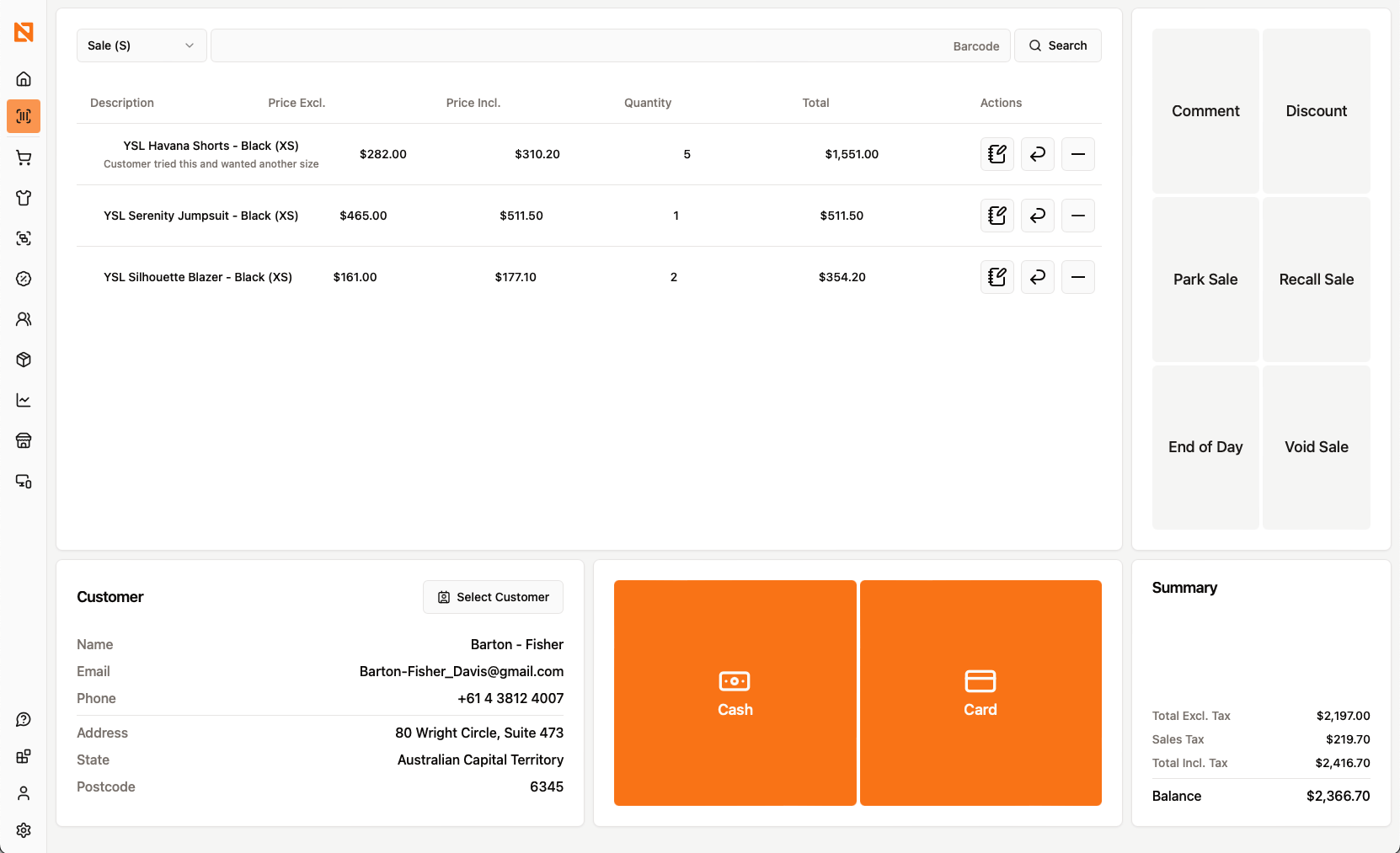 Point of sales hero section